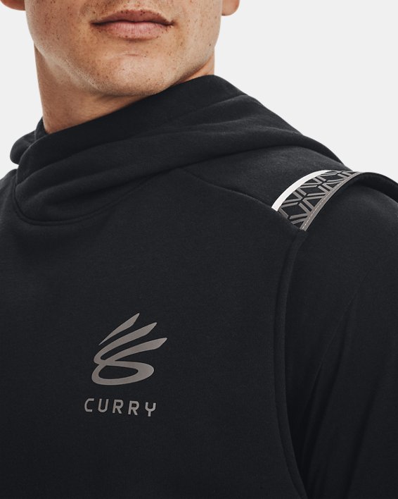 เสื้อฮู้ดแขนกุด Curry Fleece สำหรับผู้ชาย, Black, pdpMainDesktop image number 3